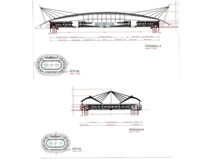 (Dok. PUPR) Desain Pembangunan Stadion Standar Nasional di Kabupaten Tanah Bumbu Yang Dibangun di Tahun 2023
