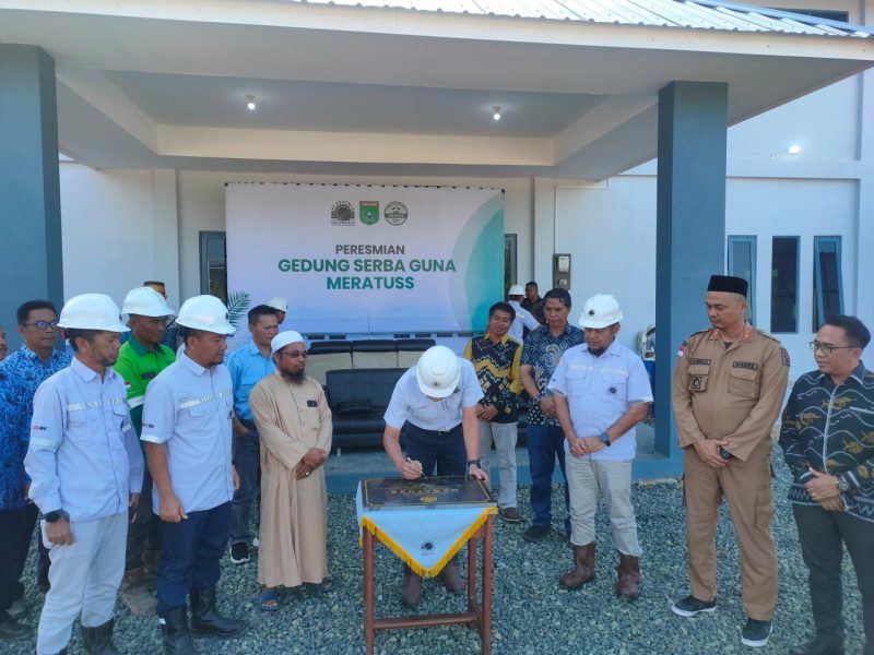 PT Arutmin Site Batulicin Resmikan Gedung Serbaguna di Desa Sungai Dua Kecamatan Simpang Empat Tanah Bumbu, di Momen HUT RI ke 78