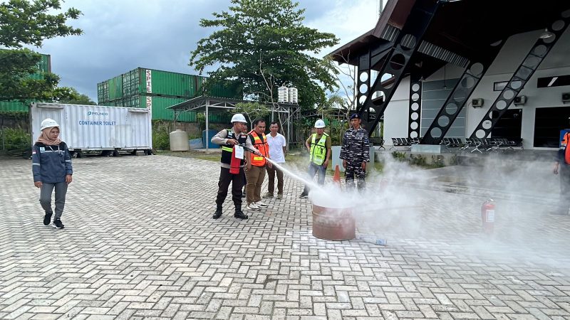 (ISTIMEWA) Tim Pelindo Batulicin Saat Latihan Mengatasi  Kemunculan Api