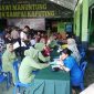 Metro Kalsel / HUT TNI ke 78, Kodim 1004 bersama Lanal Kotabaru dan TNI AU, melaksanakan Baksos Kesehatan Gratis