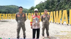 Humas PDAM Kotabaru, Sarwani Saat Jelaskan Kondisi Embung Tirawan
