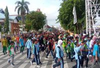 Ribuan  Pelajar Ikiti Jalan Santai Peringatan HUT PGRI di Kecamatan Pulau Laut Utara