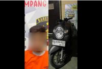 Istimewa / Tersangka dan Barang Bukti Sepeda Motor Curian Yang Kini Diamankan Jajaran Polsek Simpang Empat Kabupaten Tanah Bumbu
