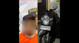 Istimewa / Tersangka dan Barang Bukti Sepeda Motor Curian Yang Kini Diamankan Jajaran Polsek Simpang Empat Kabupaten Tanah Bumbu