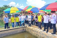 Foto : Riswan / Bupati Tanah Bumbu dr HM Zairullah Azhar Panen Ikan Patin di Kampung Perikanna Cerdas di Desa Sungai Dua Kecamatan Simpang Empat Tanah Bumbu