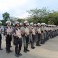 (Foto : Istimewa) Satuan Samapta Polres Tanah Bumbu Saat Laksanakan Latihan Dalmas di halaman Polres Tanah Bumbu