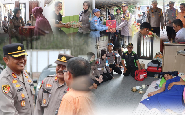 Kapolres Tanah Bumbu AKBP Arief Prasetya SIK dan jajaran Saat Melaksanakan Anjangsana ke PPS di Tanah Bumbu