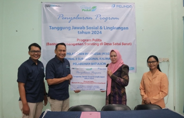 Pelindo Batulicin Serahkan Bantuan Program Pelita Untuk Tekan Angka Stunting di Kecamatan Satui Tanah Bumbu