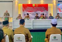 Kepala Bagian Hukum Sekretariat Daerah Kabupaten Tanah Bumbu (Tanbu), Nani Ariyanti Saat Beri Sambutan di acara sosialisasi Penerangan Hukum dengan tema Pemberantasan Tindak Pidana Korupsi Pengelolaan Keuangan Negara dan Daerah.