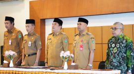 Bupati Tanah Bumbu Andi Rudi Latif, membuka kegiatan Audensi Kebijakan Percepatan Pambangunan Daerah Kabupaten Tanah Bumbu, di Hotel Ebony Batulicin, Selasa 10/04/2025.