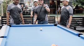 Bupati Tanah Bumbu, Andi Rudi Latif didampingi Wakil Bupati H Bahsanudin di Turnamen Billiar 2025
