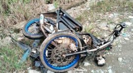 Kondisi Sepeda Motor Korban kecalakaan di Tambangulang Kabupaten Tanah Laut