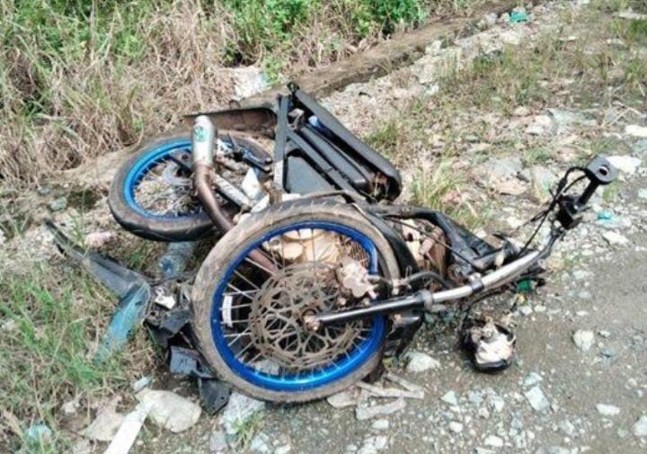 Kondisi Sepeda Motor Korban kecalakaan di Tambangulang Kabupaten Tanah Laut