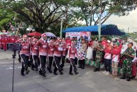Lomba Gerak Jalan Antar Pelajar di Kecamatan Kusan Hilir