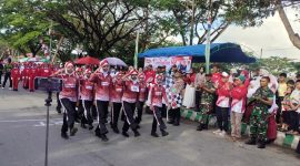 Lomba Gerak Jalan Antar Pelajar di Kecamatan Kusan Hilir