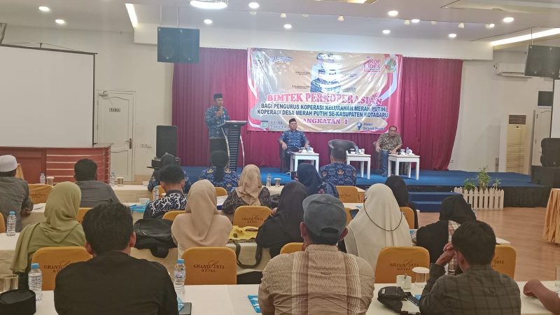 Disperindagkop kabupaten kotabaru melaksanakan Bimtek Pengurus Desa dan kelurahan Koperasi Merah Putih di hotel GS Kotabaru