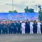 TNI seluruh Indonesia secara serentak melaksanakan peringatan HUT TNI yang ke 80 di halaman kantor bupati kotabaru
