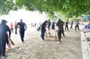 Aksi Bersih-bersih di Pantai Dalam Rangka HUT Armada di Kotabaru