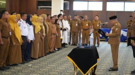 Bupati Kotabaru, H Muhammad Rusli Saat Pimpin Pelantikan Pejabat di lingkup Pemerintahan Kotabaru