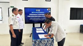 Penandatangan Kerjasama antara Kantor Imigrasi Kelas II TPI Batulicin dengan Media, Rabu (18/2/26).