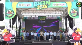 Penutupan Peringatan BK3N di Halaman Kantor PT Borneo Indobara, Minggu (15/2/26).